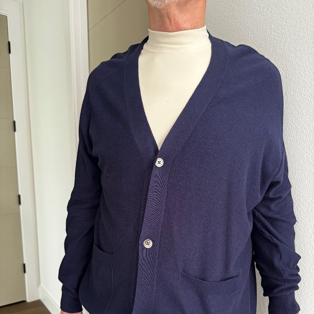 Zero + Maria Cornejo Mens Sweater in navy blue
